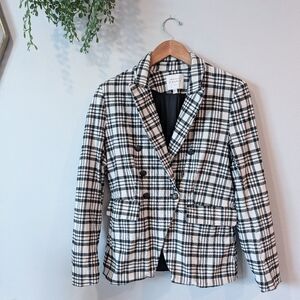 Anthropologie Maison D'amelie Plaid Double-Breasted Blazer Sz. Lg